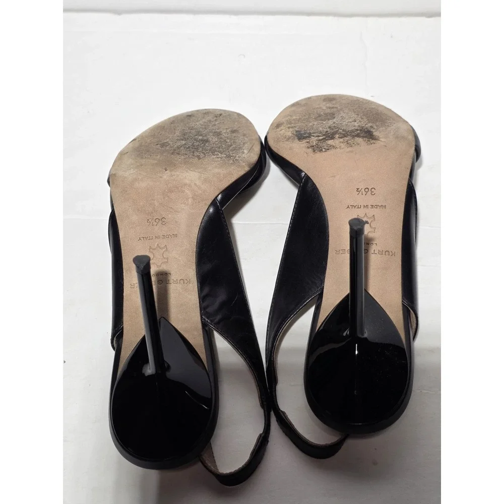 Kurt Geiger London‎ Black Slingback Heels EU 36.5 Made In Italy Leather Stiletto